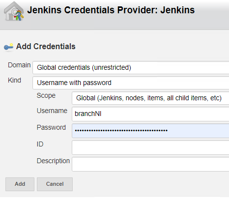 enter credentials